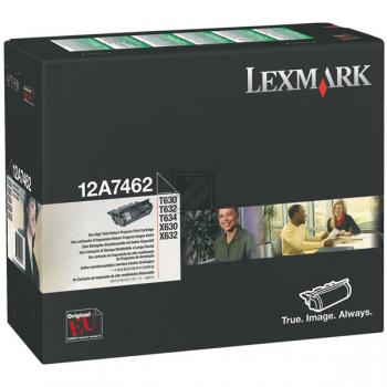 12A7462 / schwarz / original LEXMARK Toner schwarz / 12A7462 / 21000 S.