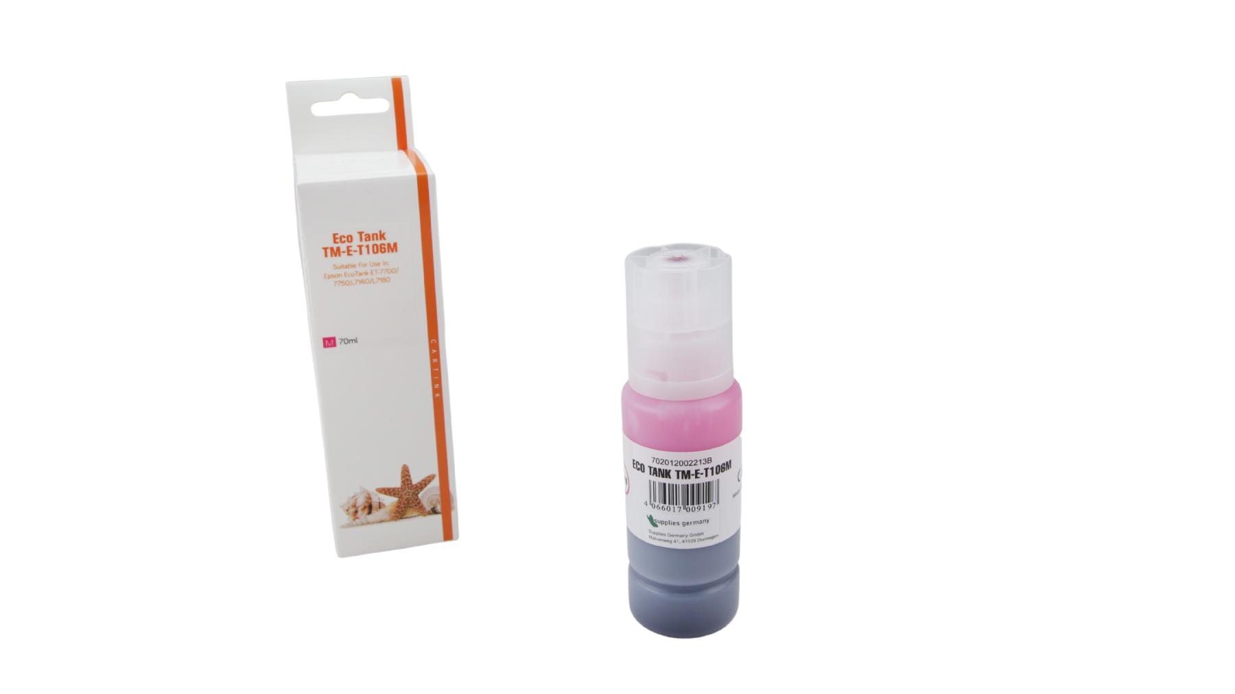 Alternativ T106M Eco Tank Nachfüllflasche Magenta für Epson / C13T00R340 / 70ml