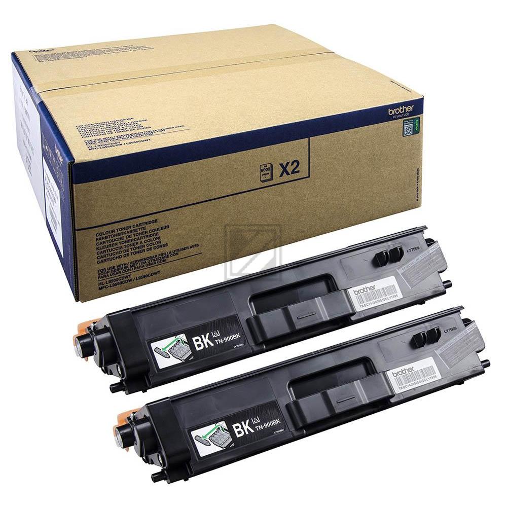 TN900BKTWIN / schwarz / original BROTHER Toner schwarz / TN900BKTWIN / 6000 S.