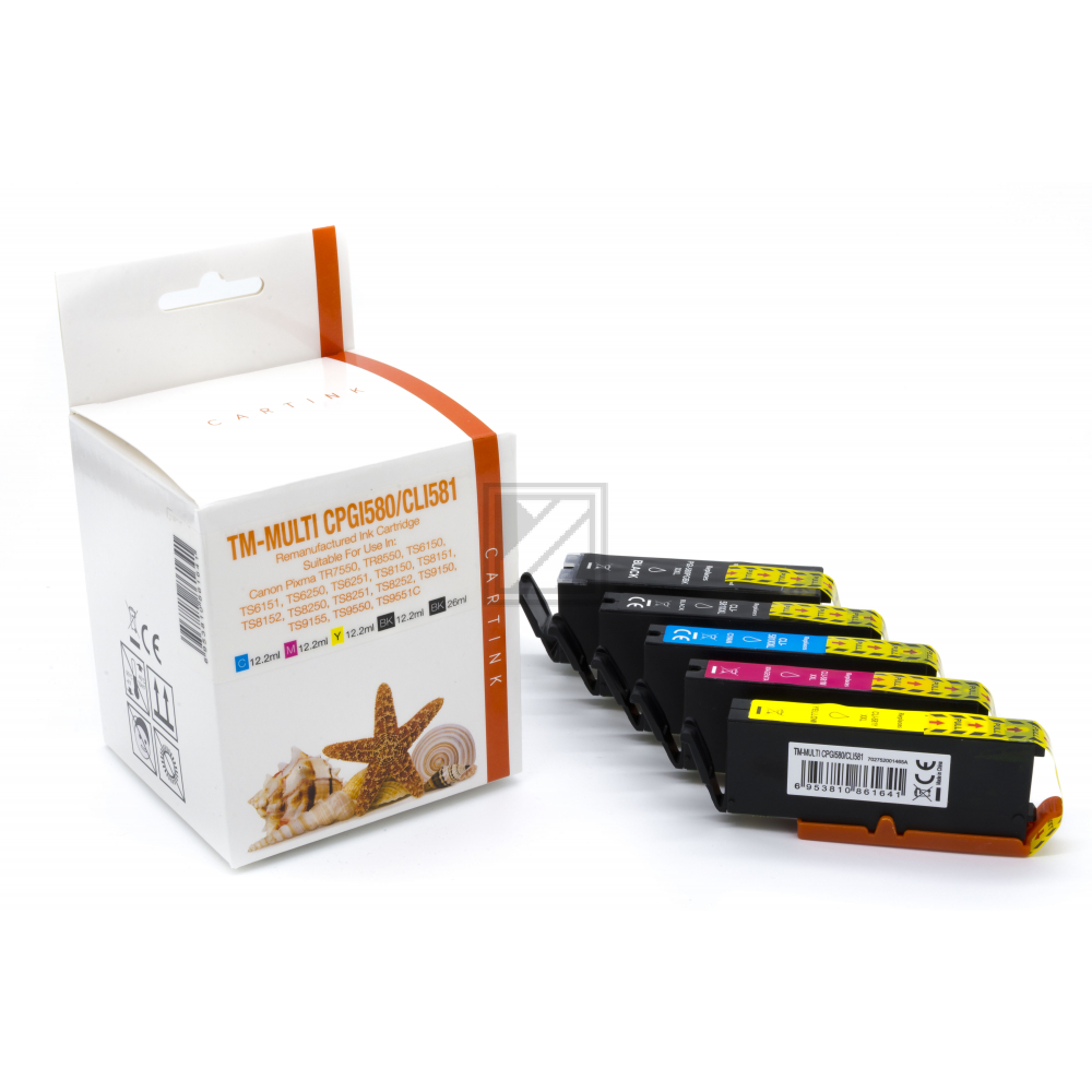 Alternativ Tinte für Canon / BKCMYK  1 x 26 ml  4 x 12,2 ml