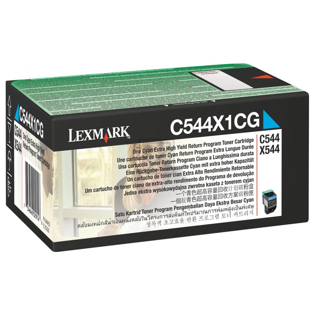 C544X1CG // Cyan // original // Toner f. Lexmark C / C544X1CG / 4.000 Seiten