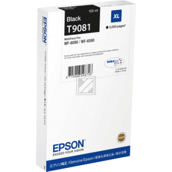 C13T90814N // T9081 / schwarz / original EPSON Tintenpatrone schwarz / C13T90814N / 5000 S. / 100.00 ml