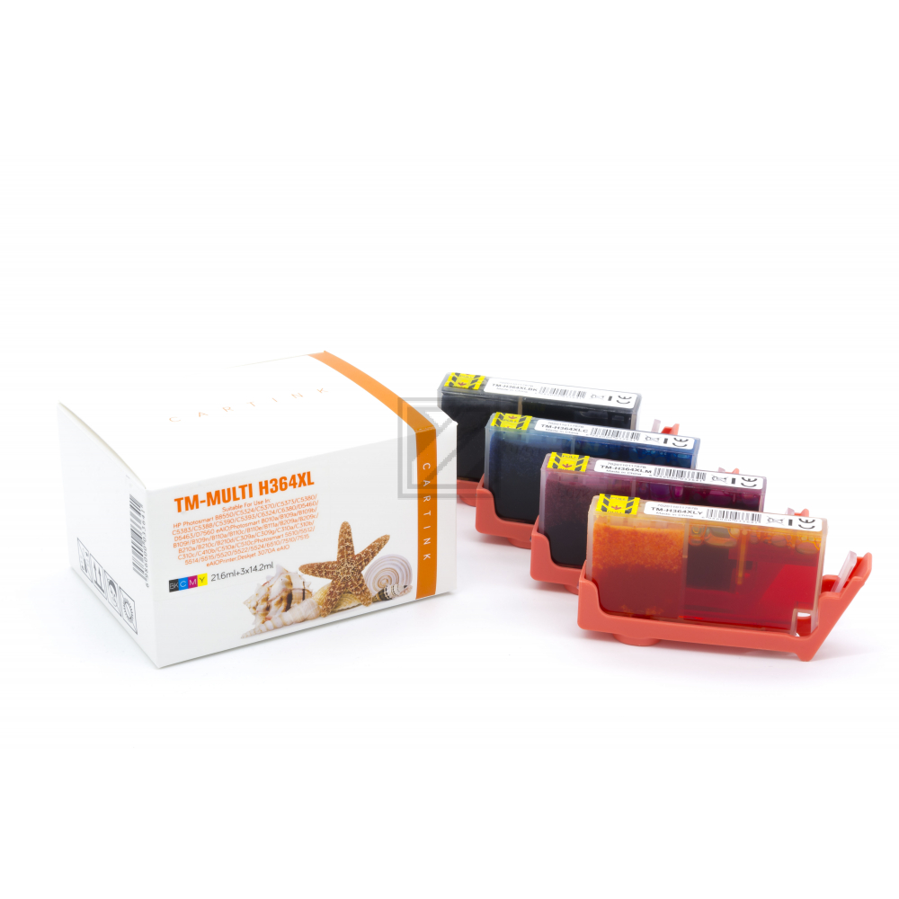 Alternativ Tinte für HP / N9J74AE / BK21,6ml / C,M,Y14,2ml