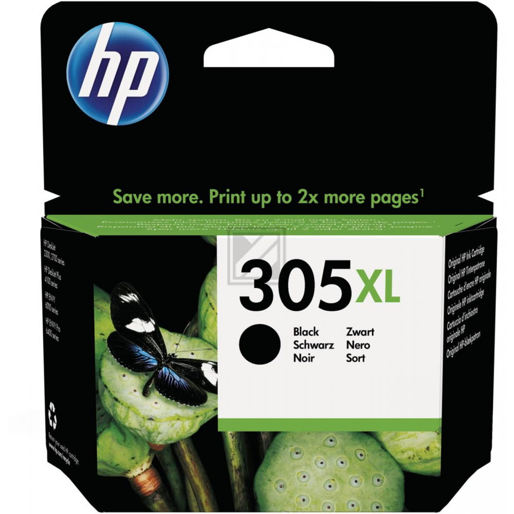3YM62AE // 305XL / schwarz / original HP Druckkopfpatrone schwarz / 3YM62AE / 240 S.