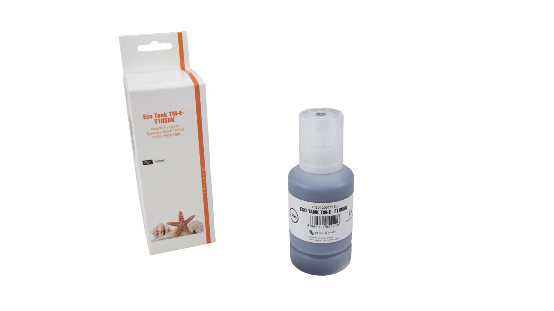 Alternativ T105BK Eco Tank Nachfüllflasche Black für Epson / C13T00Q140 / 140ml