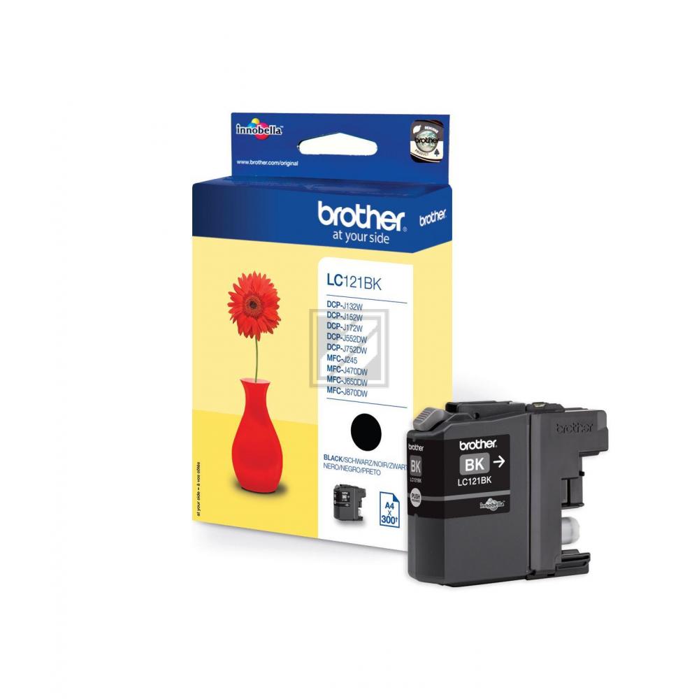 LC121BK / schwarz / original BROTHER Tintenpatrone schwarz / LC121BK / 300 S. / 7.10 ml