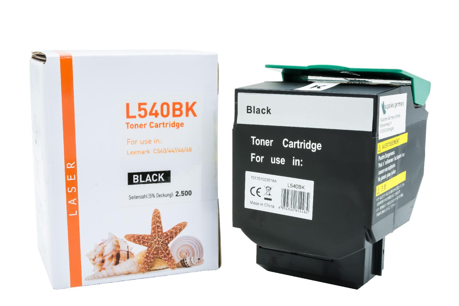 Alternativ Toner Black für Lexmark  / C540 / 44 / 46 / 48 / 2.500 Seiten