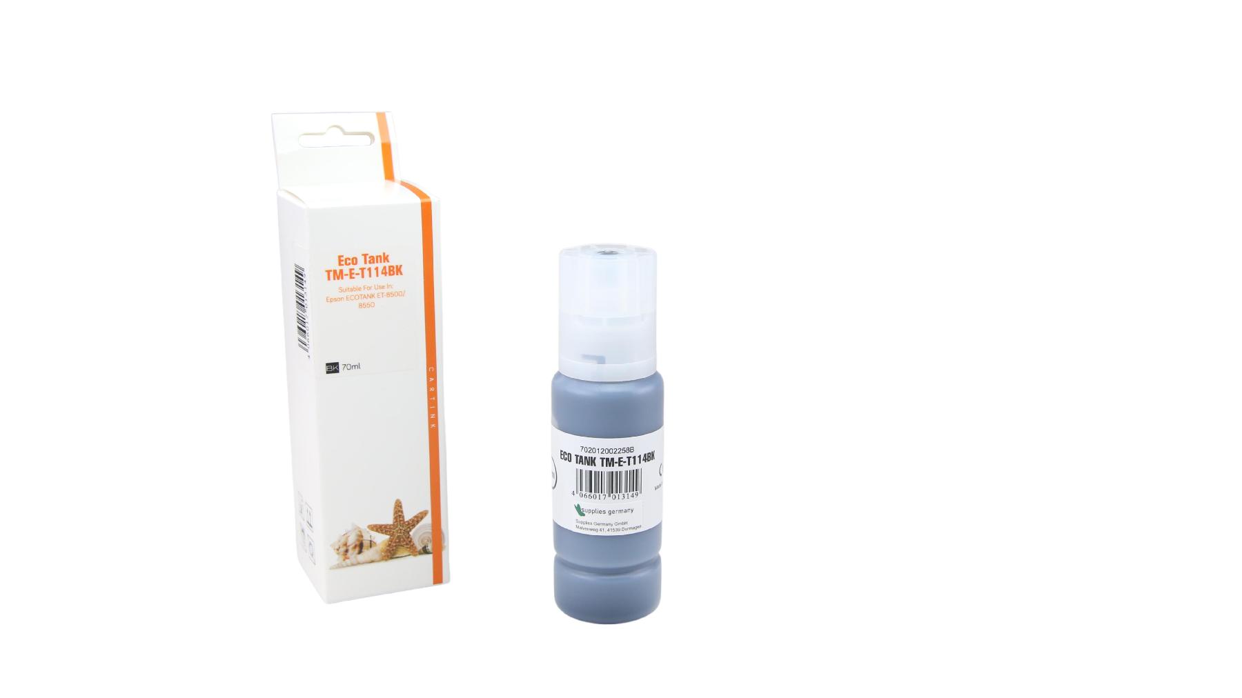Alternativ T114BK Eco Tank Nachfüllflasche Black für Epson / C13T07A140 / 70ml