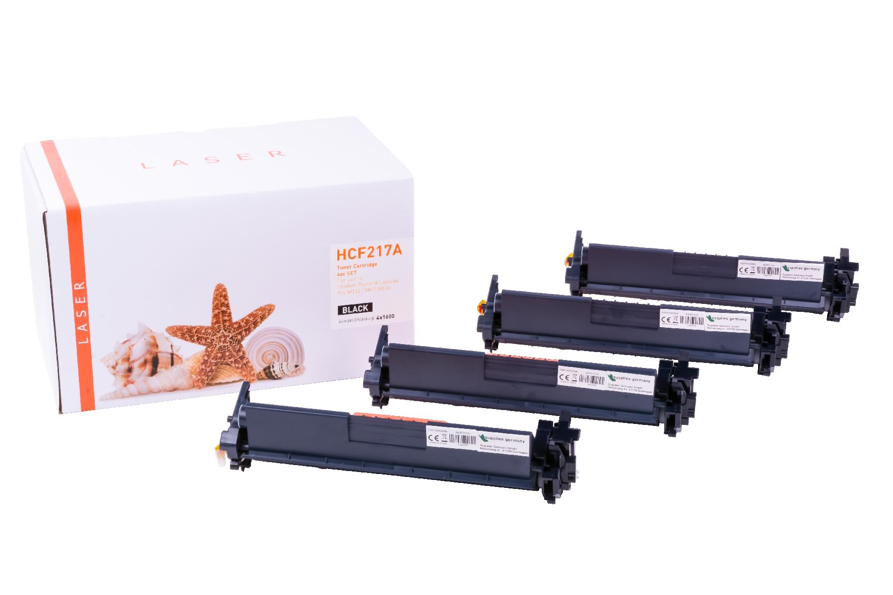 Alternativ Toner Black für HP / CF217A / 4x1.600 Seiten