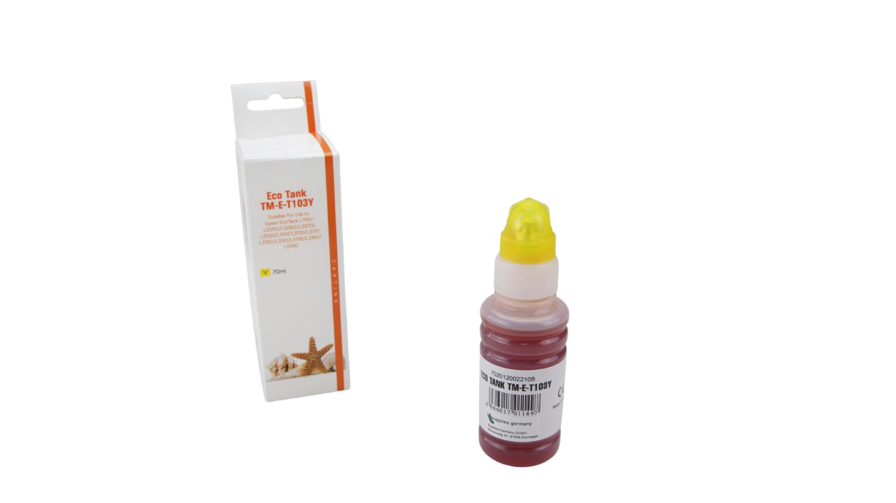 Alternativ T103Y Eco Tank Nachfüllflasche Yellow für Epson / C13T00S44A / 70ml