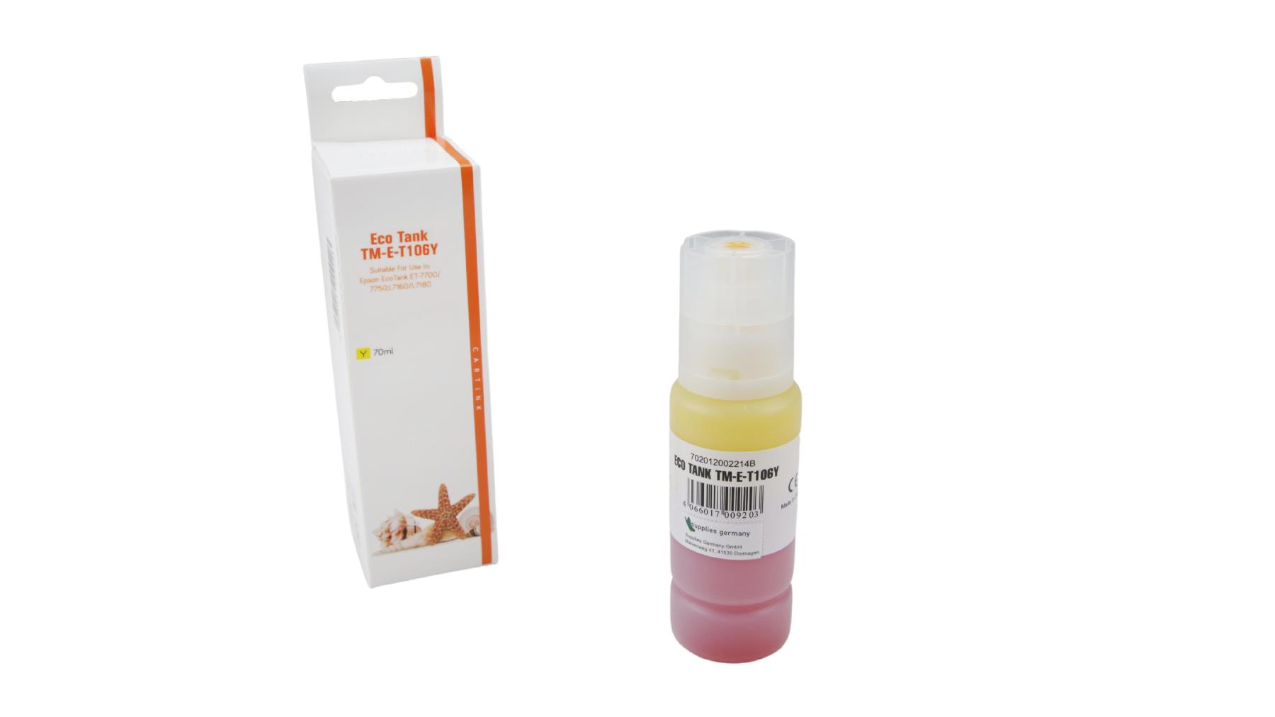 Alternativ T106Y Eco Tank Nachfüllflasche Yellow für Epson / C13T00R440 / 70ml