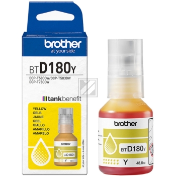 BTD180Y / gelb / original Brother Tintenflasche ge / BTD180Y / 5000 S. / 48.80 ml