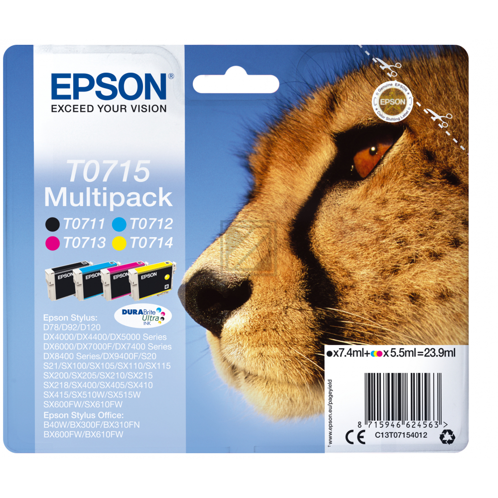 C13T07154012 // T0715 / original EPSON Tintenpatrone MultiPack / C13T07154012