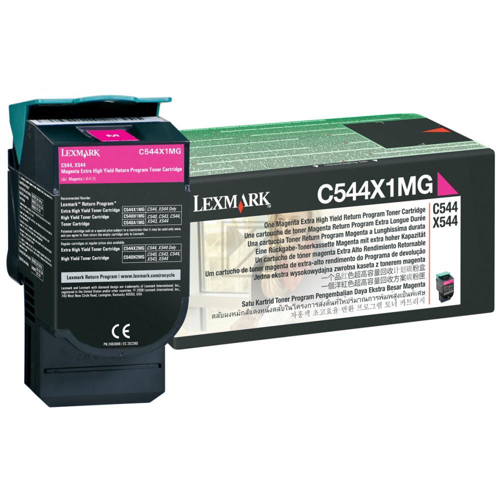 C544X1MG / magenta / original LEXMARK Toner magenta / C544X1MG / 4000 S.