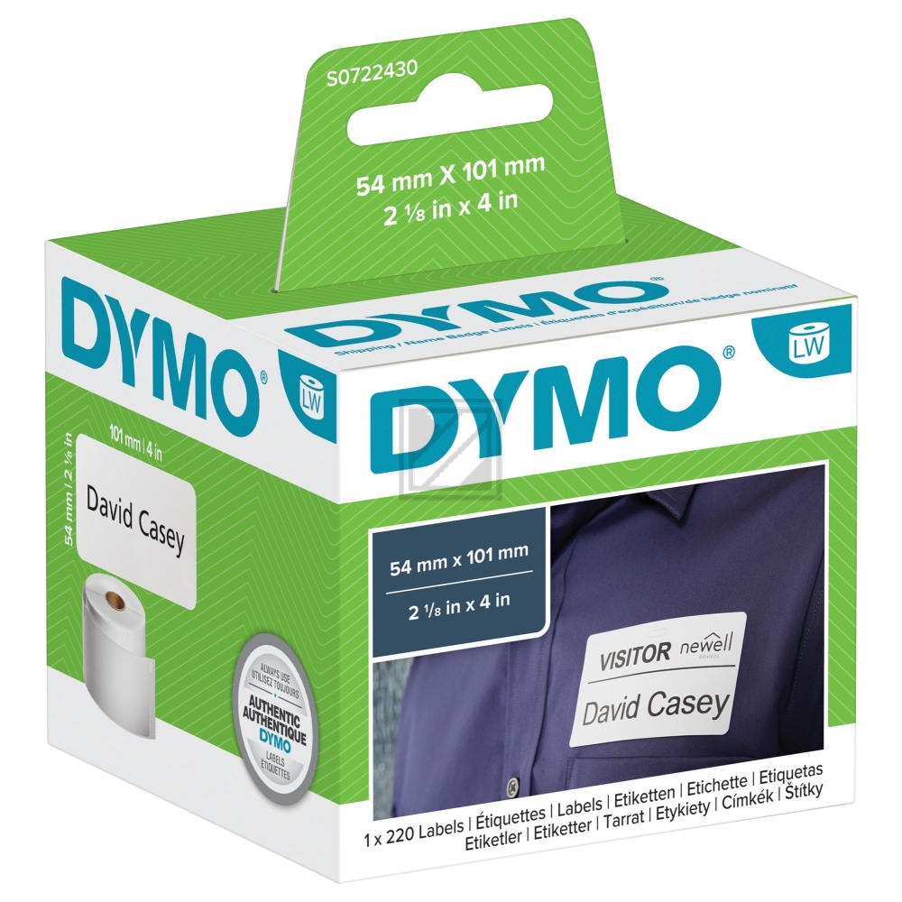 99014 // S0722430 / original DYMO DirectLabelEtiketten / 99014