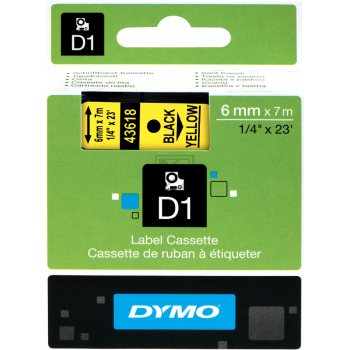 43618 // S0720790 / schwarz / original DYMO DirectLabelEtiketten / 43618