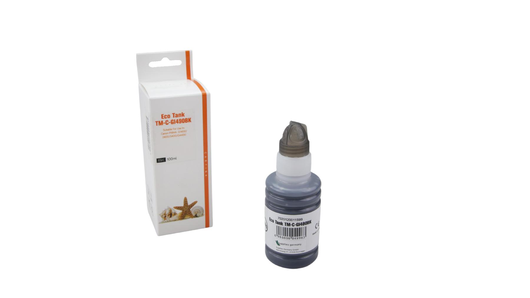 Alternativ GI490BK Eco Tank Nachfüllflasche Black für Canon / GI490BK / 100ml