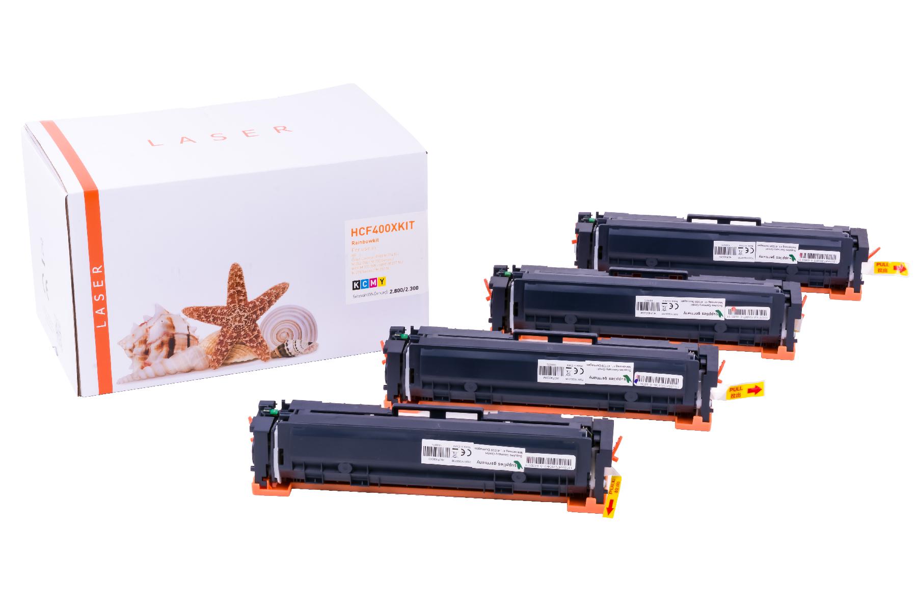 Alternativ Toner Rainbowkit für HP / CF400X / BK2.800 / CMY2.300 Seiten