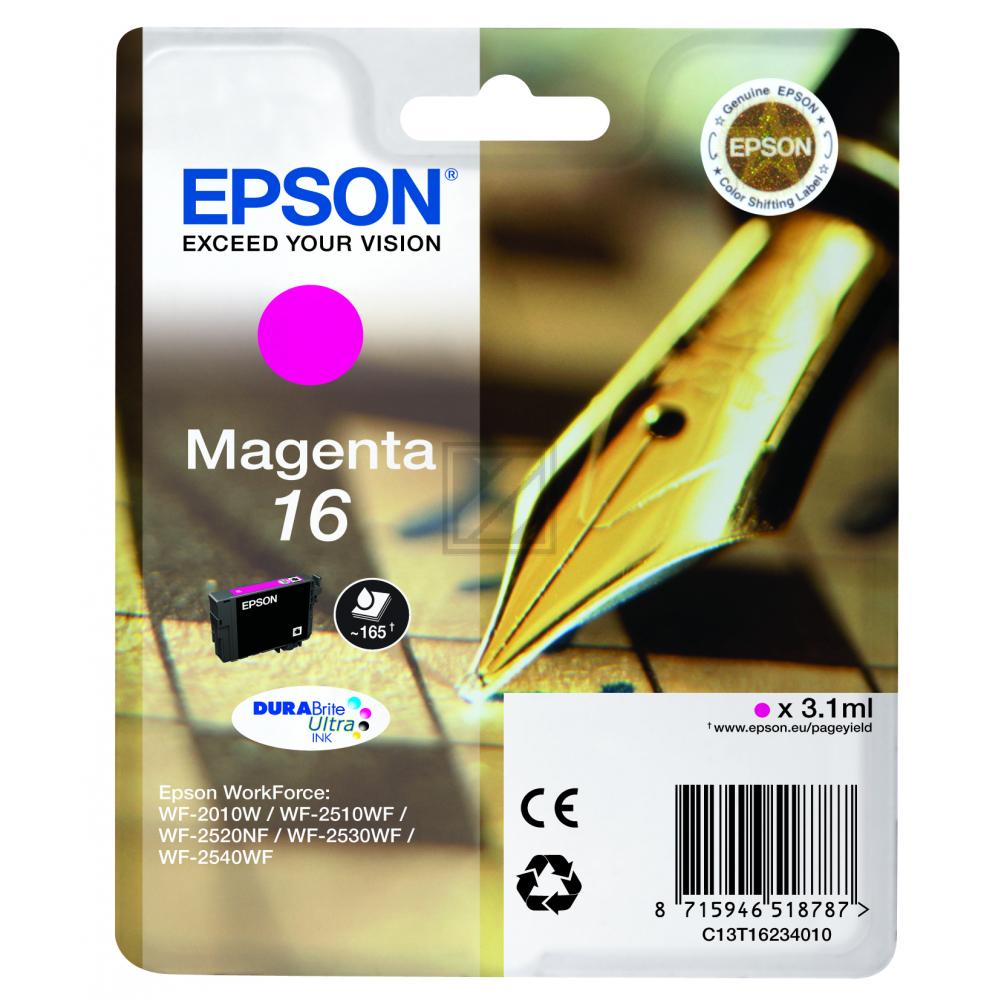 C13T16234012 // 16 / magenta / original EPSON Tintenpatrone magenta / C13T16234012 / 165 S. / 3.10 ml