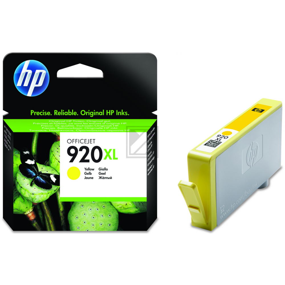 CD974AE // 920XL / gelb / original HP Tintenpatrone gelb / CD974AE / 700 S. / 6.00 ml