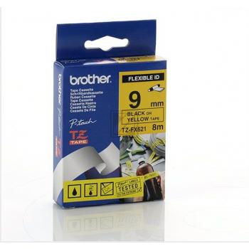 TZEFX621 / schwarz gelb / original BROTHER PTouch Farbband / TZEFX621