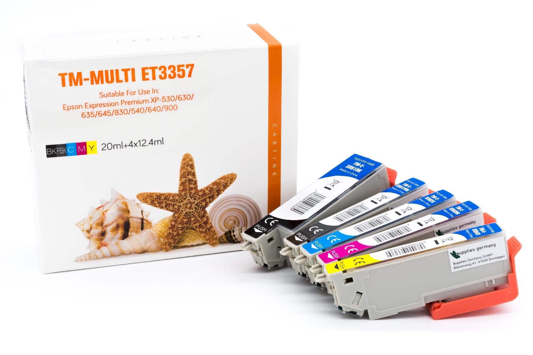 Alternativ Tinte für Epson / C13T33574010 /33XL / BK20ml/C,M,Y,PBK12,4ml