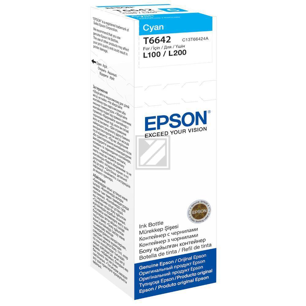 C13T664240 // 664 / cyan / original EPSON Tintenflasche cyan / C13T664240 / 70.00 ml
