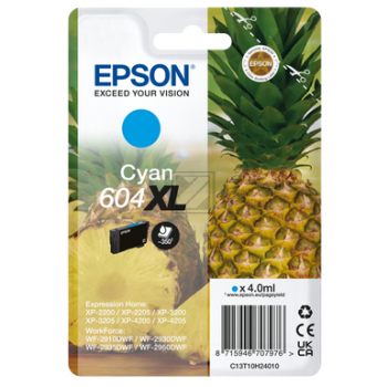 C13T10H24010 // 604XL / original EPSON Tintenpatrone cyan / C13T10H24010 / 350 S. / 4.00 ml