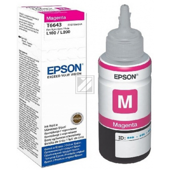 C13T66434A // T6643 / magenta / original EPSON Tintenflasche magenta / C13T66434A / 6500 S. / 70.00 ml