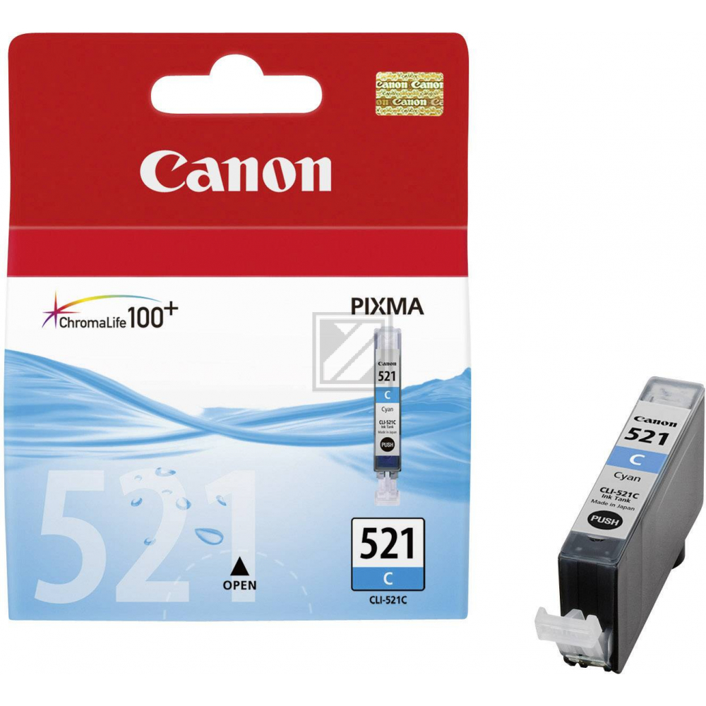 2934B001 // CLI521C / cyan / original CANON Tintenpatrone cyan / 2934B001 / 448 S. / 9.00 ml