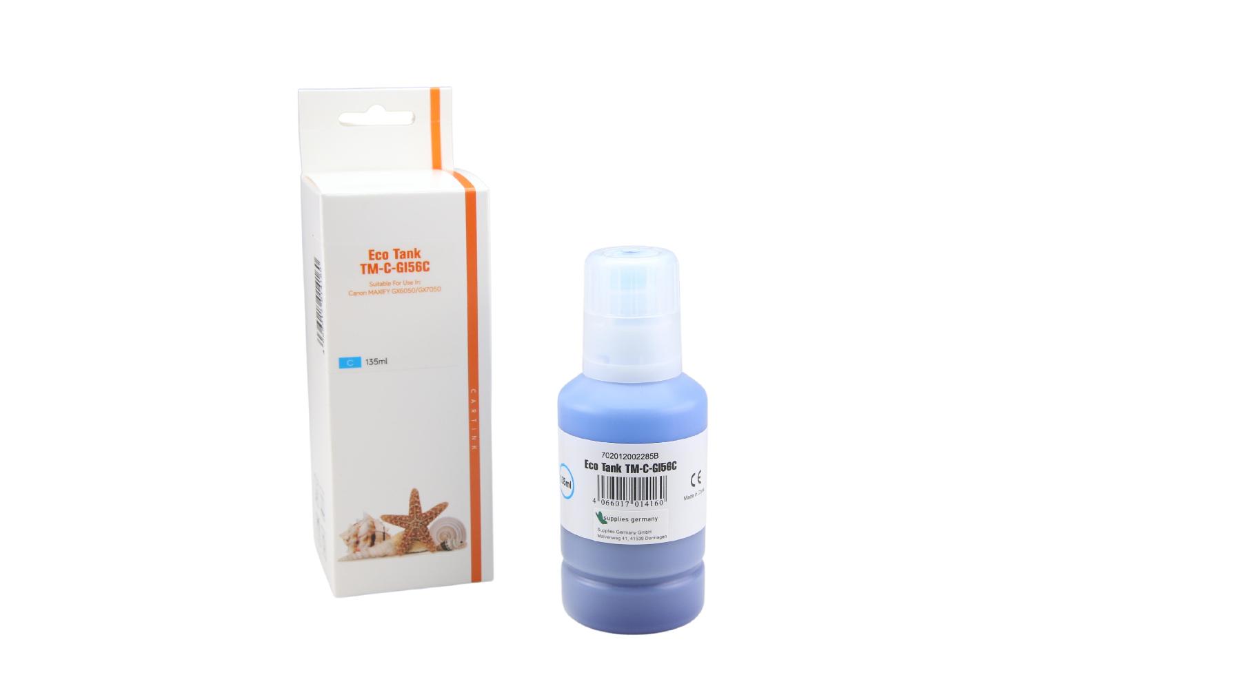 Alternativ GI56C Eco Tank Nachfüllflasche Cyan für Canon / GI56 / 135ml