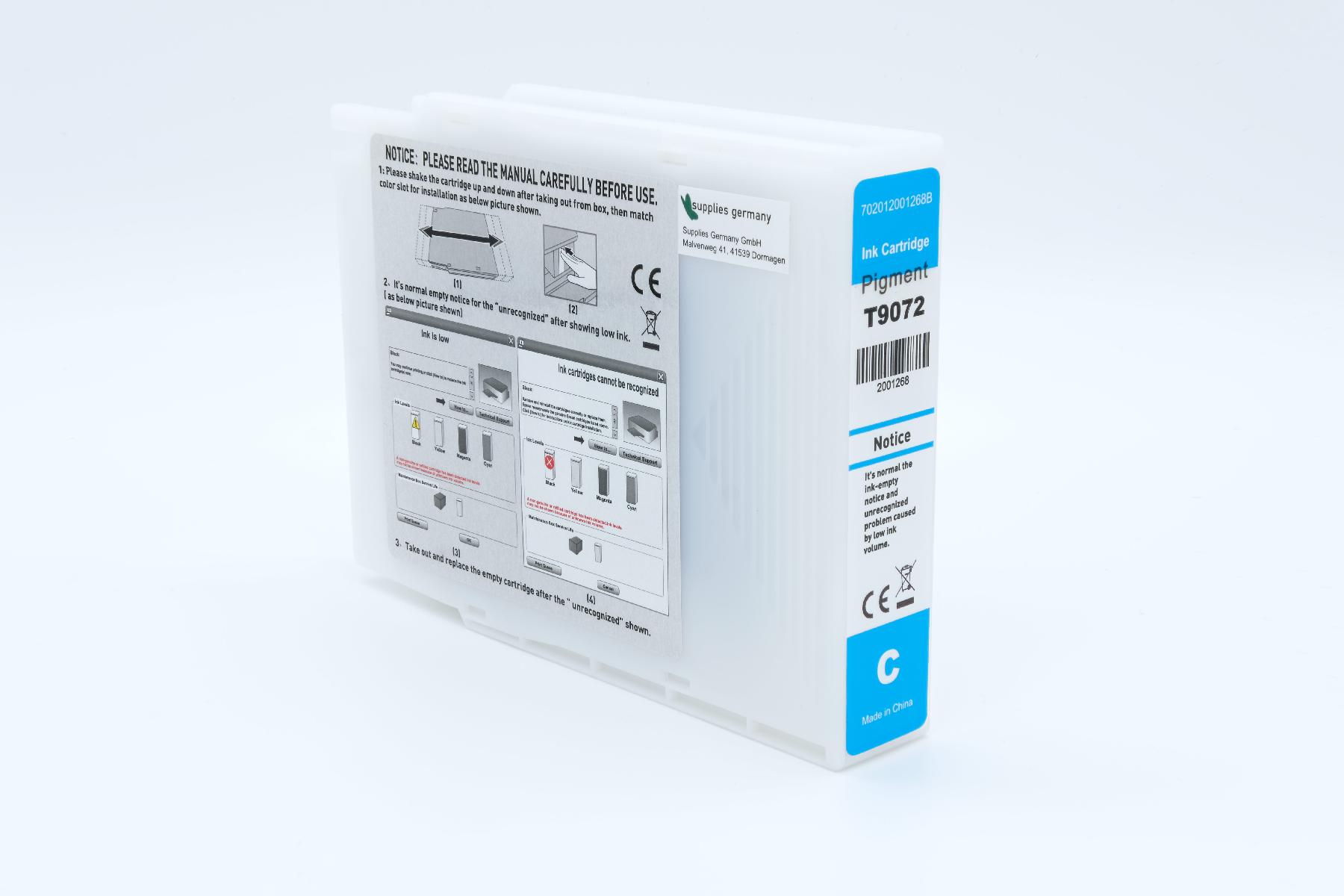 BULK T9072 Alternativ Tinte Cyan für Epson / C13T907240 / 120 ml