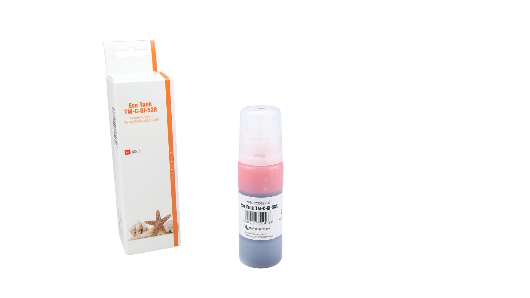 Alternativ GI53R Eco Tank Nachfüllflasche Rot für Canon / 4717C001 / 60ml