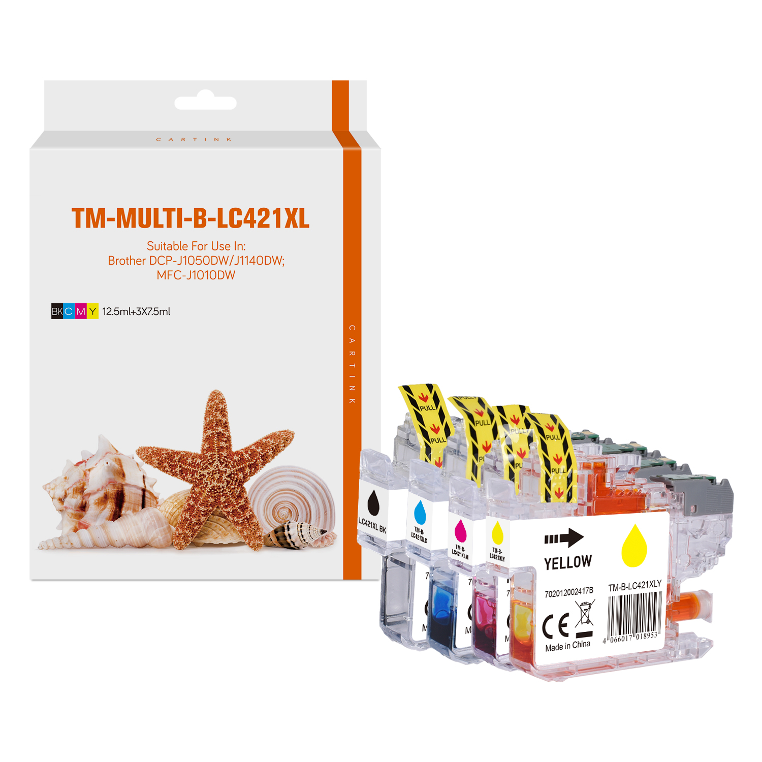 Alternativ Tinte für Brother  / LC421XLVAL / BK12,5ml / C,M,Y7,5ml