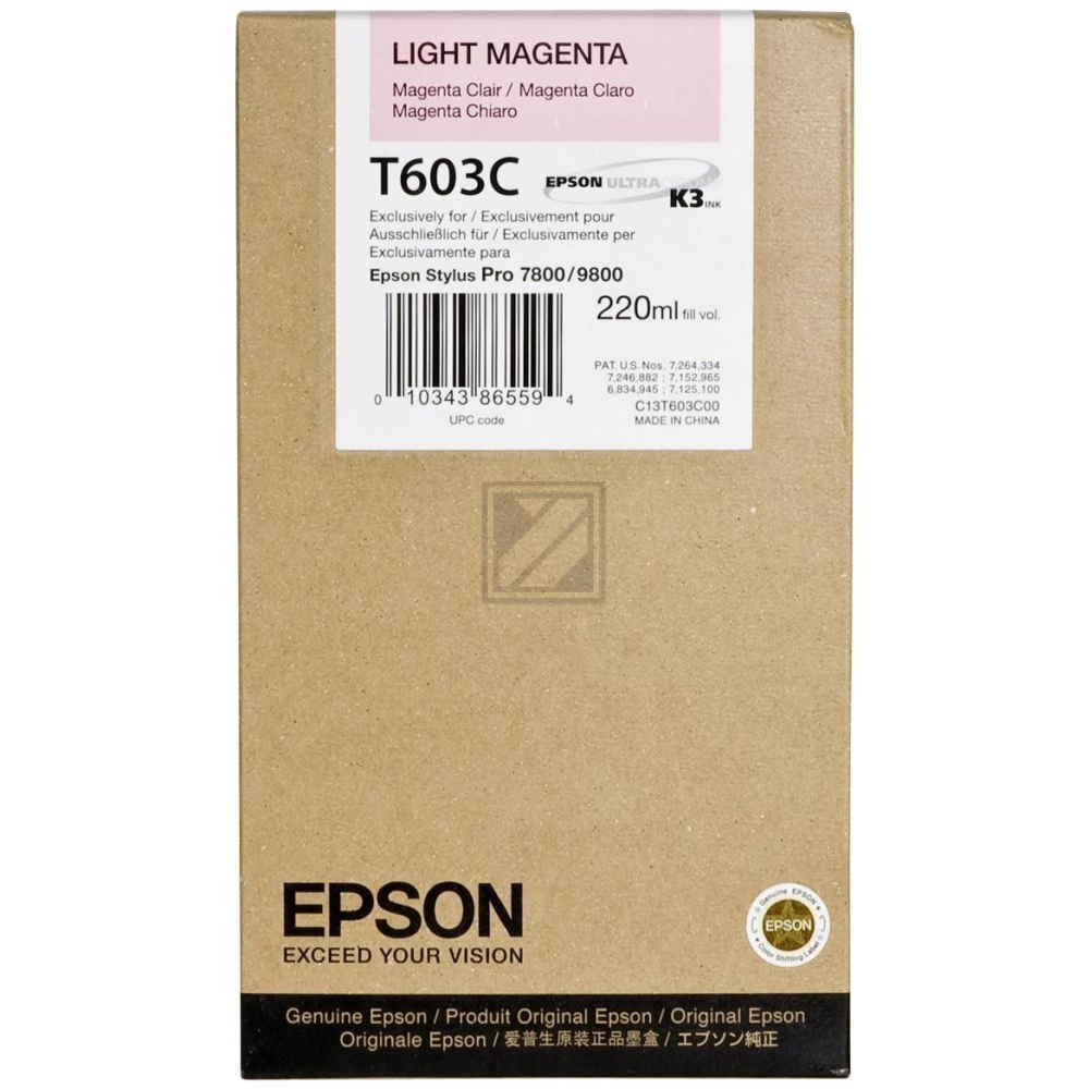 C13T603C00 // T603 / magenta / original EPSON Tintenpatrone magenta hell / C13T603C00 / 220.00 ml