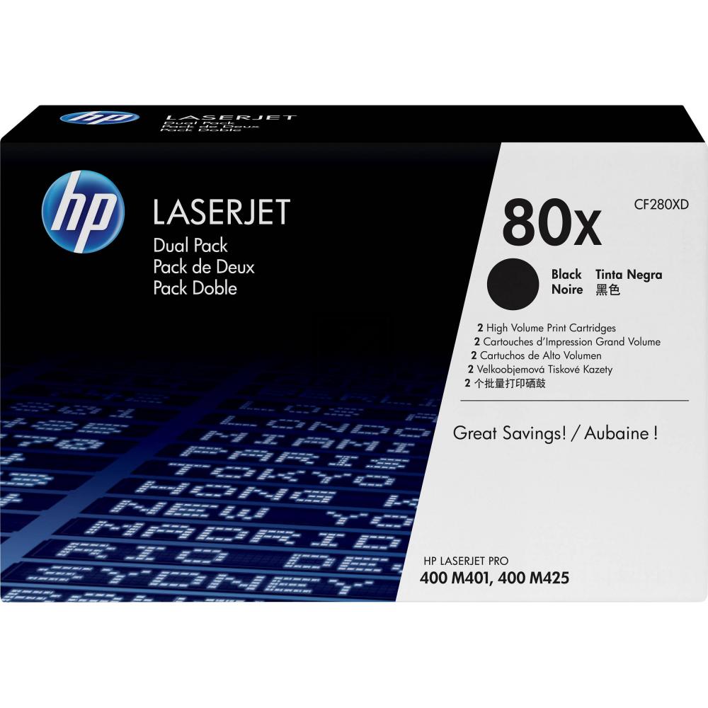 CF280XD // 80X / schwarz / original HP Toner schwarz / CF280XD / 6900 S.