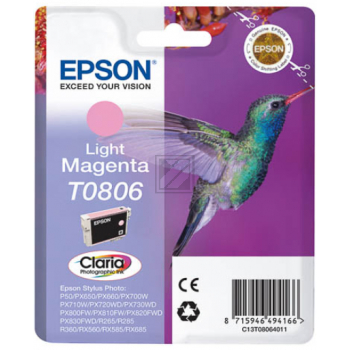 C13T08064011 // T0806 / magenta / original EPSON Tintenpatrone magenta hell / C13T08064011 / 520 S. / 7.40 ml