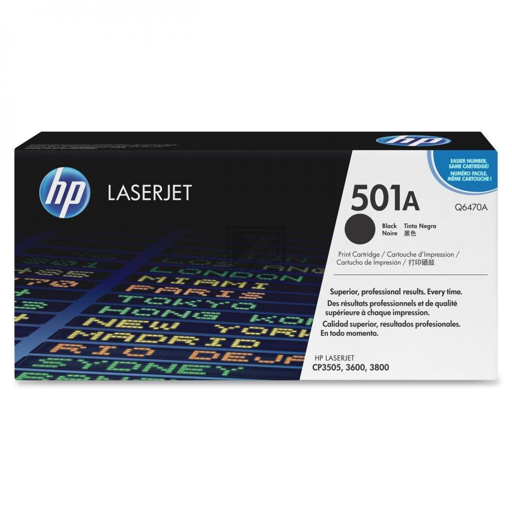 Q6470A // 501A / schwarz / original HP Toner schwarz / Q6470A / 6000 S.
