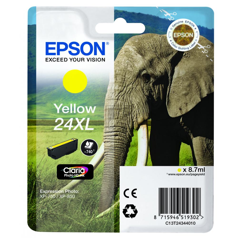 C13T24344012 // 24XL / gelb / original EPSON Tintenpatrone gelb / C13T24344012 / 500 S. / 8.70 ml